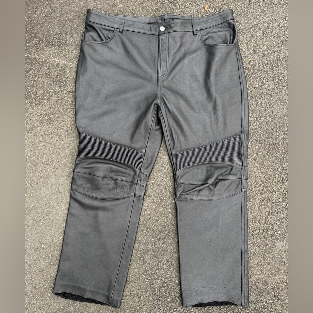 First Classics Vintage Black Leather Motorcycle Pants sz 46